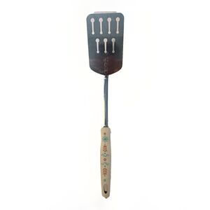 Vintage Ekco Slotted Keyhole Spatula Turner 13" USA Dutch Blue Tulip Carousel